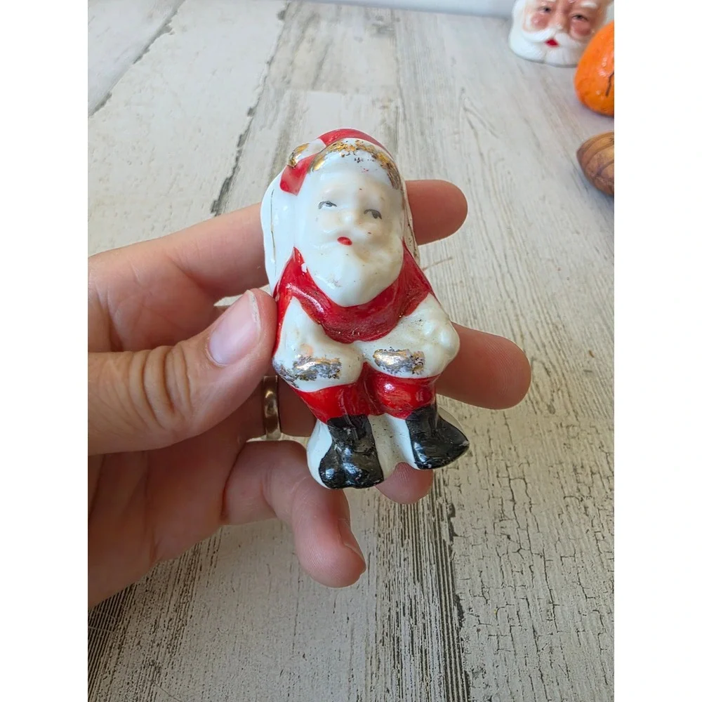 Vintage porcelain Japan Santa chair figurine Xmas decor village